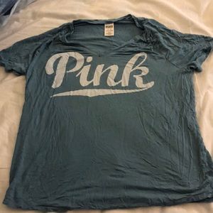 PINK Silky T-shirt with V-neck